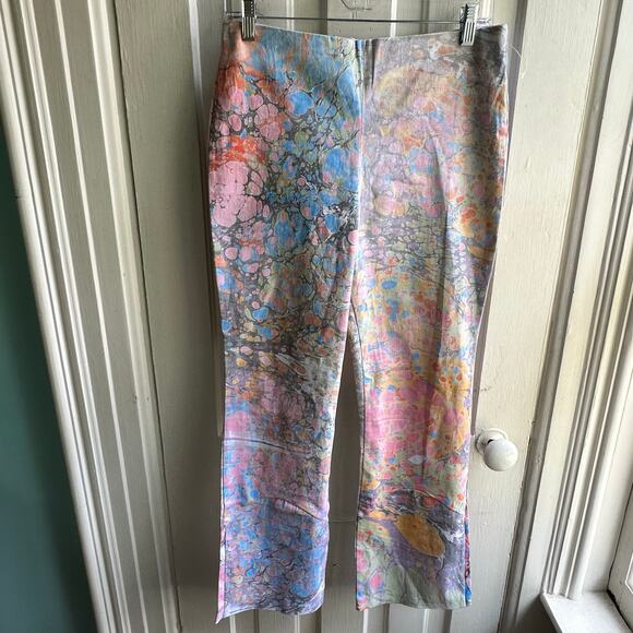 Free People Lefty High Rise Flare Pants Pastel Multi NWOT - Picture 2 of 8